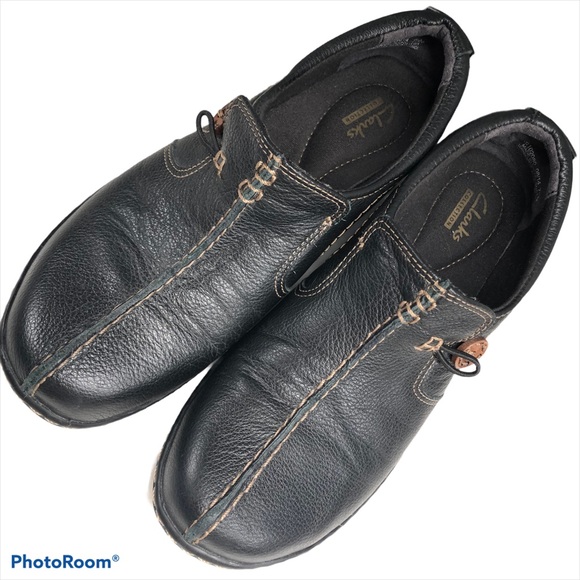 Clarks black slide on women’s shoes - Picture 4 of 8